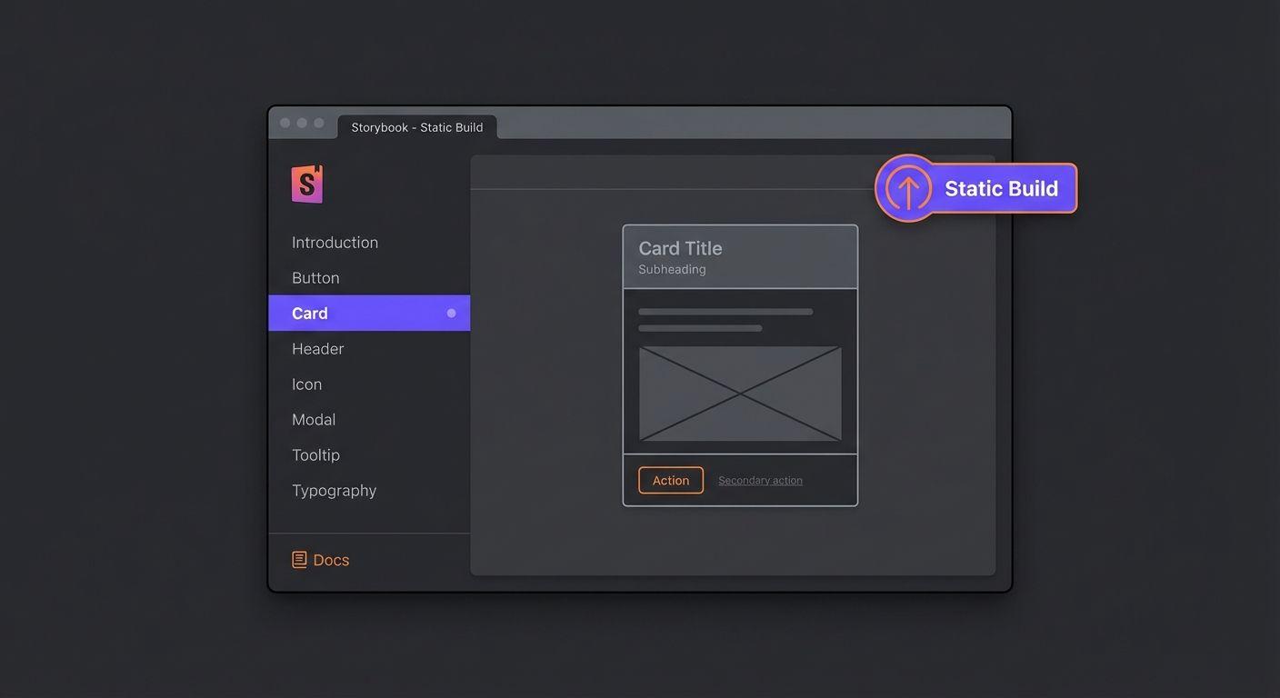 Screenshot concept of a Storybook UI running as a static site